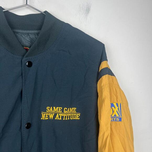 Vintage Fox Sports NFL Jacket XL Made in USA Game Sportswear LTD Blue Yellow - Picture 6 of 7